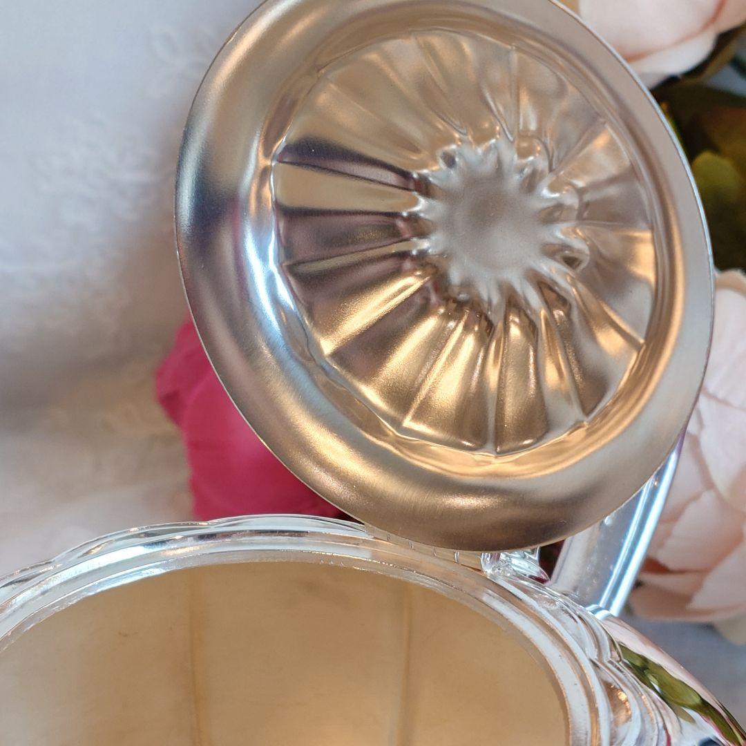 シルバーポット　シルバープレート製　メロン型　ヴィンテージ　アンティークシルバー