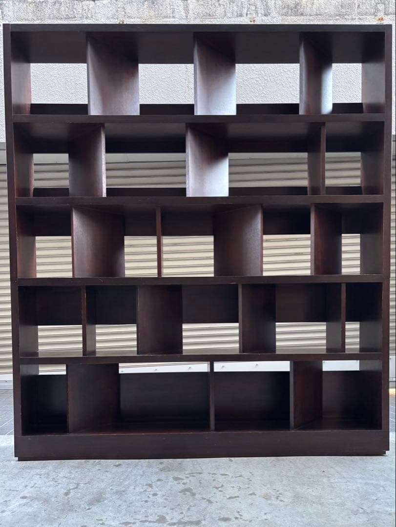 ダークブラウン オープンシェルフ レコード棚