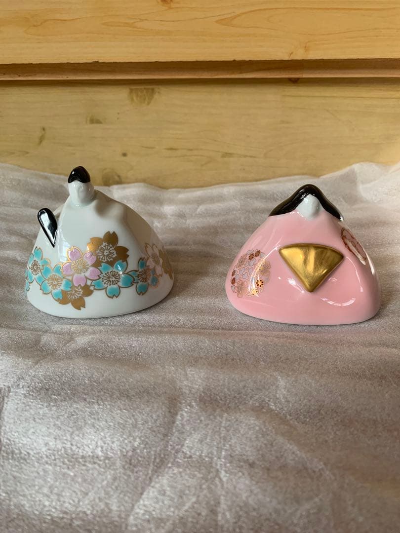 深川製磁　お雛様　陶器　男雛女雛　一対　採色あり　美品