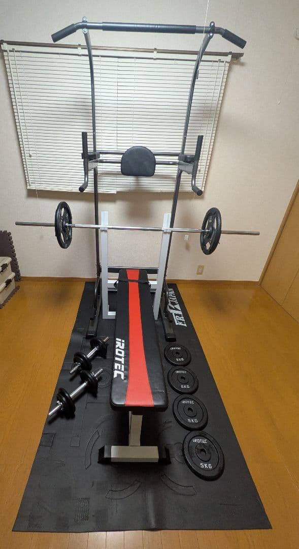 iROTEC ベンチプレススタンド ダンベル　懸垂マシンセット