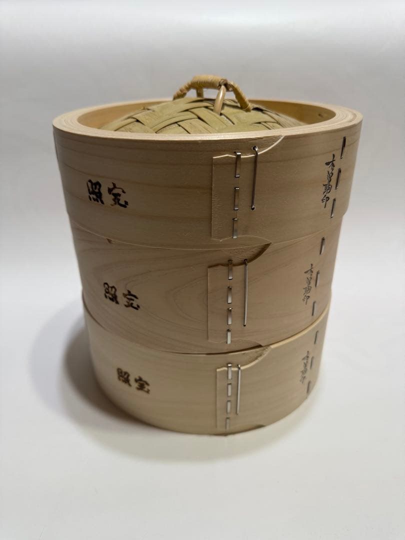 桧製蒸籠２４センチ２段・蒸し板セット