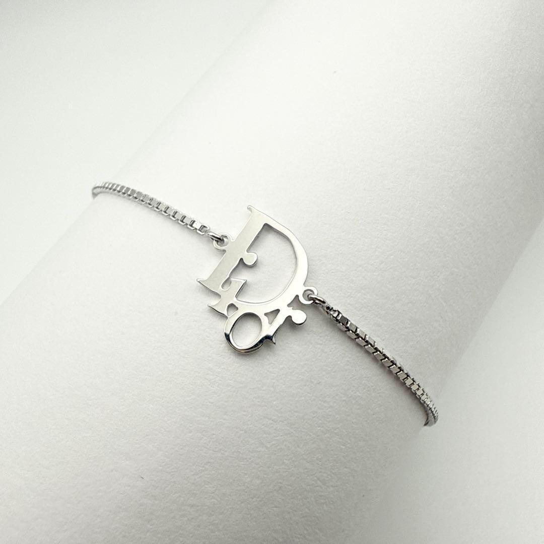 2882　保存箱付き極美品✨　Dior　ブレスレット　シルバー　CD ロゴ　刻印
