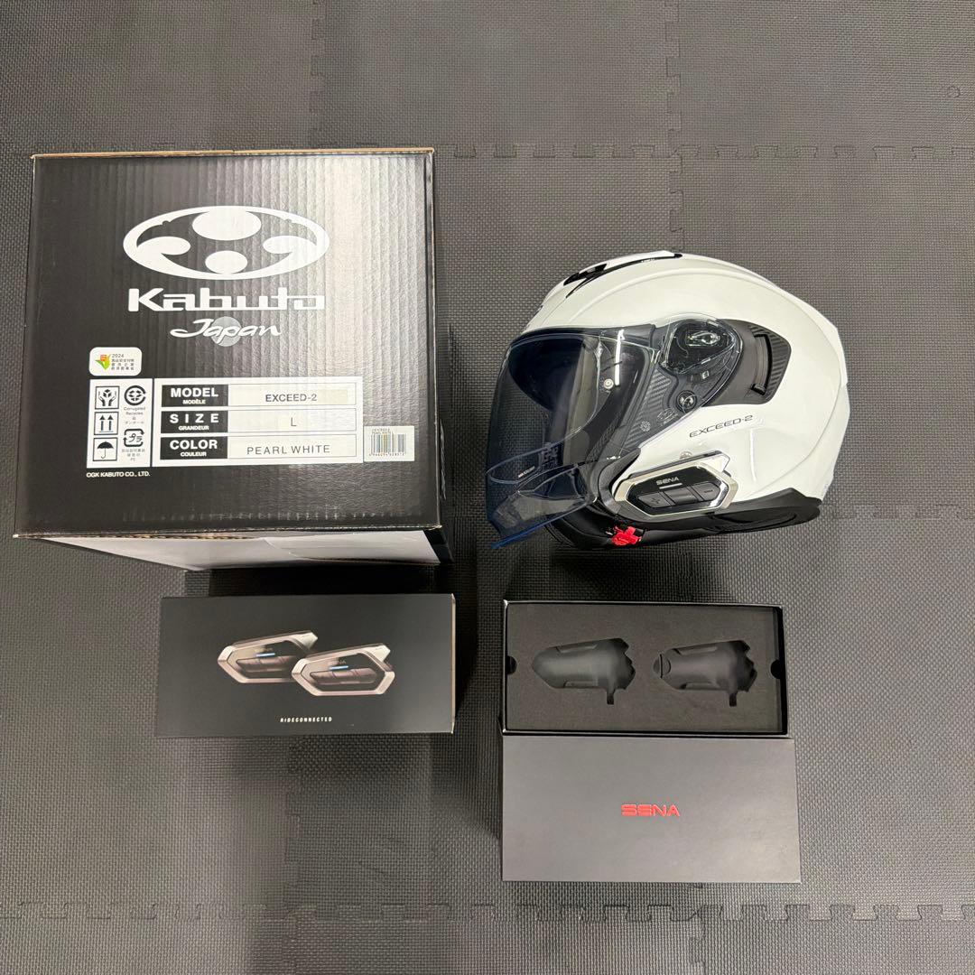 値下依頼対応済OGK EXCEED2 ホワイトL+SENA 50R 1個セット