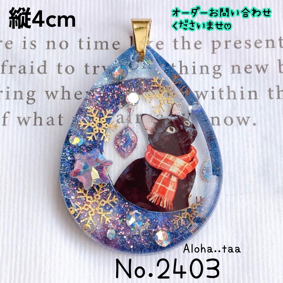 同梱値引100円❤️No.2403 レジン ペンダントトップ 猫 ネコ ねこ ♡
