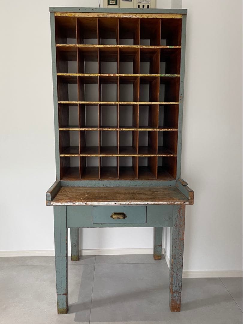 ペイント仕分け棚 イギリスアンティーク 什器 家具 棚　ラック