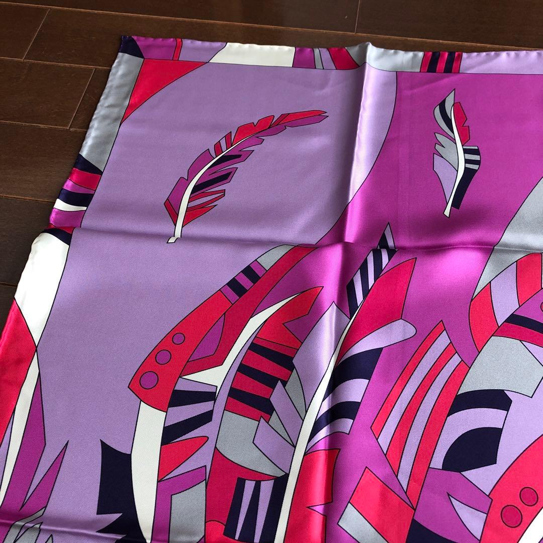 未使用　LANCEL イタリア製　シルク スカーフ　ランセル　SILK 絹