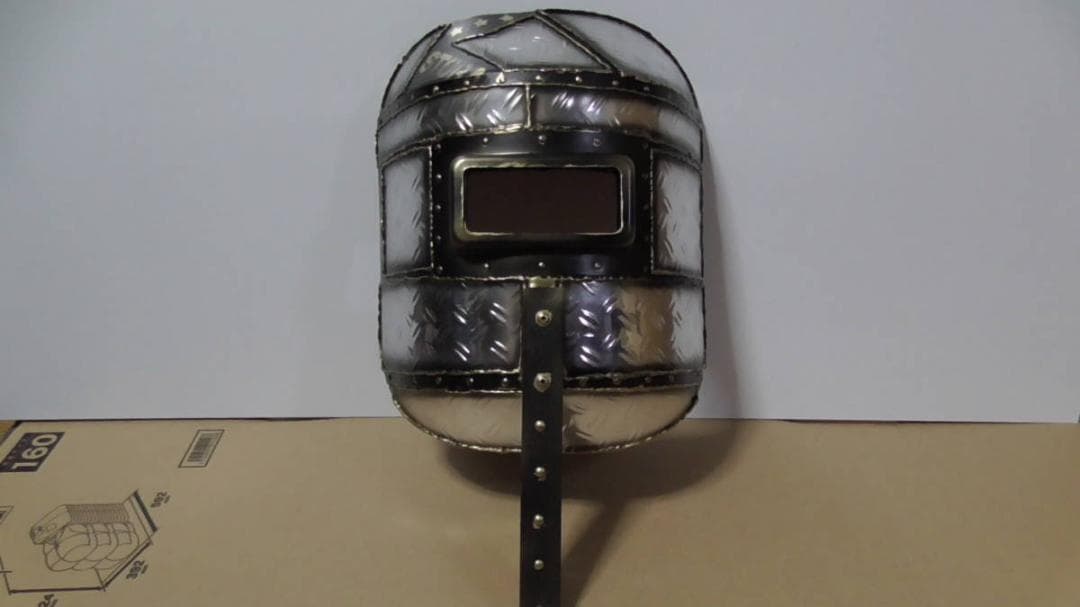 ハンドシールド アーク 改造マスク 工具/DIY 溶接面 シマ板 メッキ風