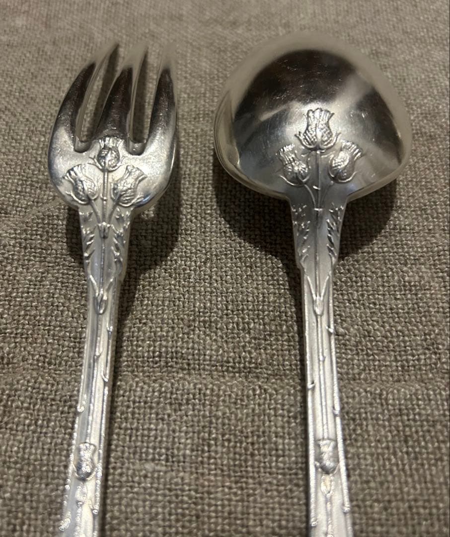 アザミ Boulenger フランスアンティーク カトラリー 21.5cm ②