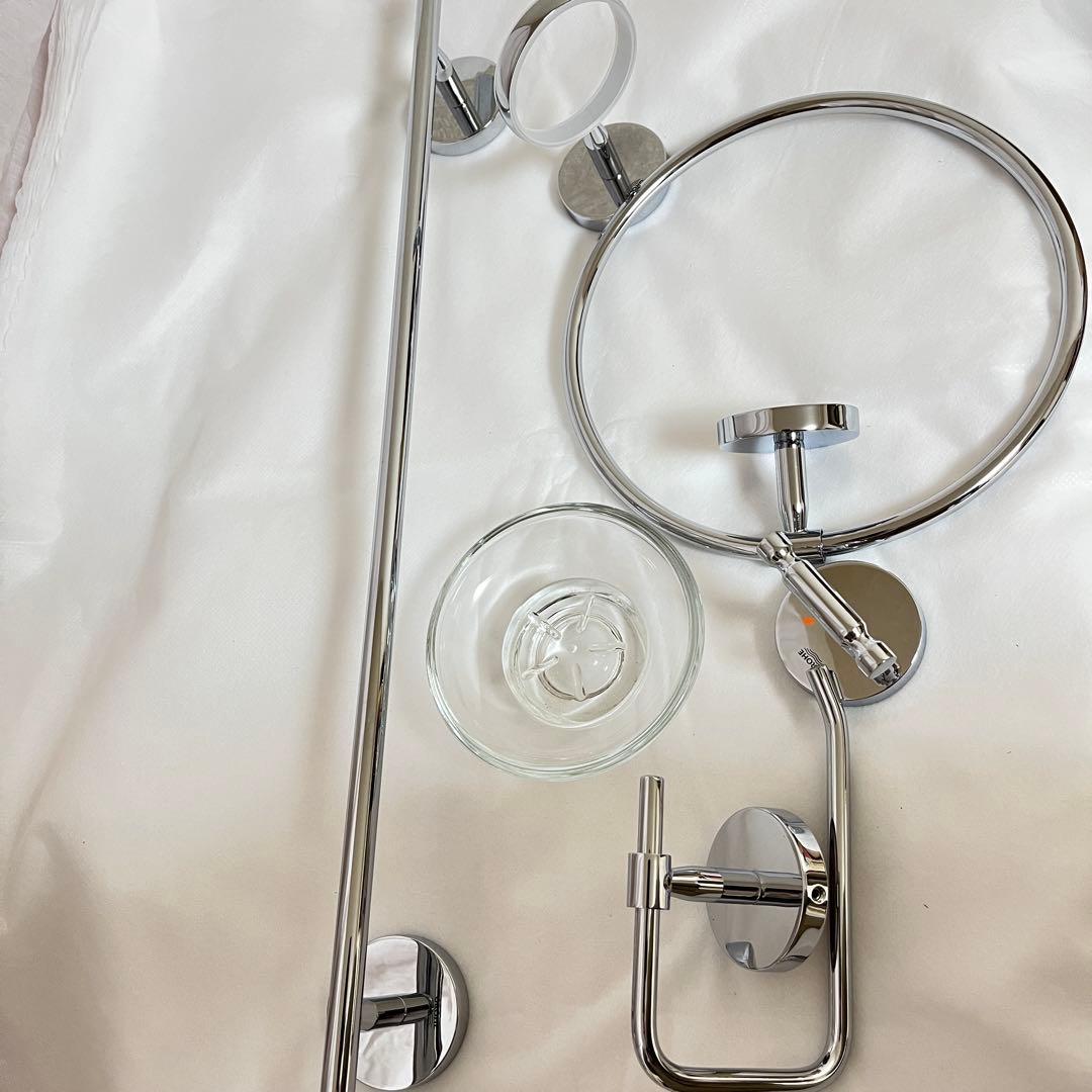 5点セットタオル棒トイレットペーパーラックタオルリング石鹸皿浴衣フック