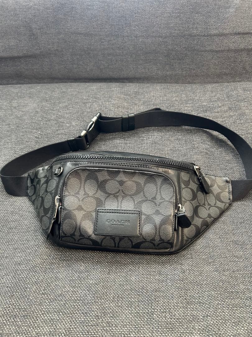 美品 コーチ COACH シグネチャー ボディバッグ ウエストバッグ C3765