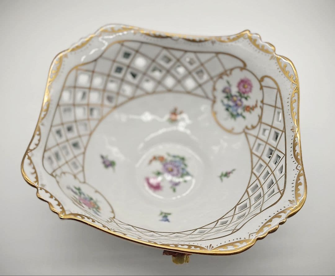 未使用品 SPドレスデン カールティーメ工房 オープンワーク フラワーバスケット