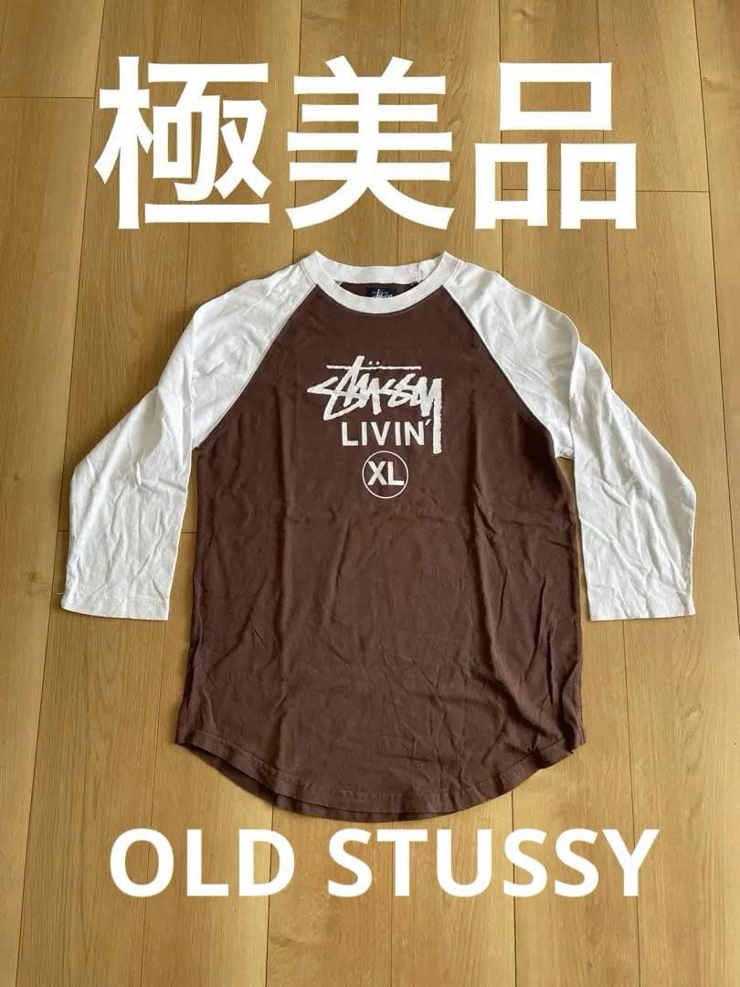 極美品 old Stussy ラグランスリーブ Tシャツ M ステューシー　レア