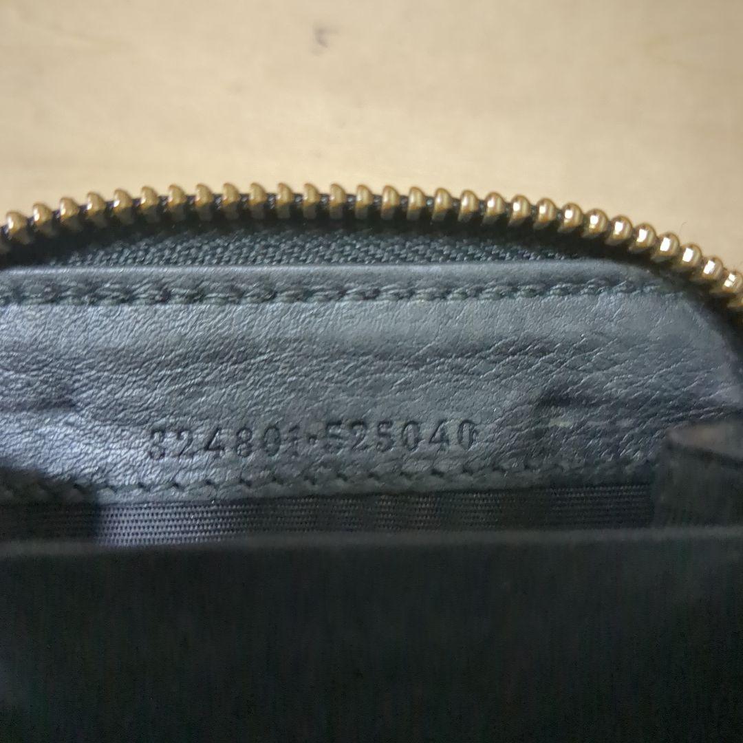 【ひぃやん】GUCCI シマ　ブラックレザー ケース