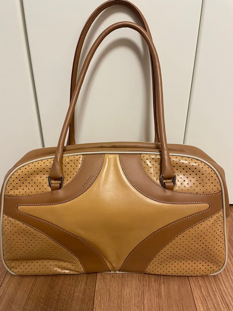 【pabloさん専用】PRADA プラダ　ボストンバッグ ベージュ ブラウン