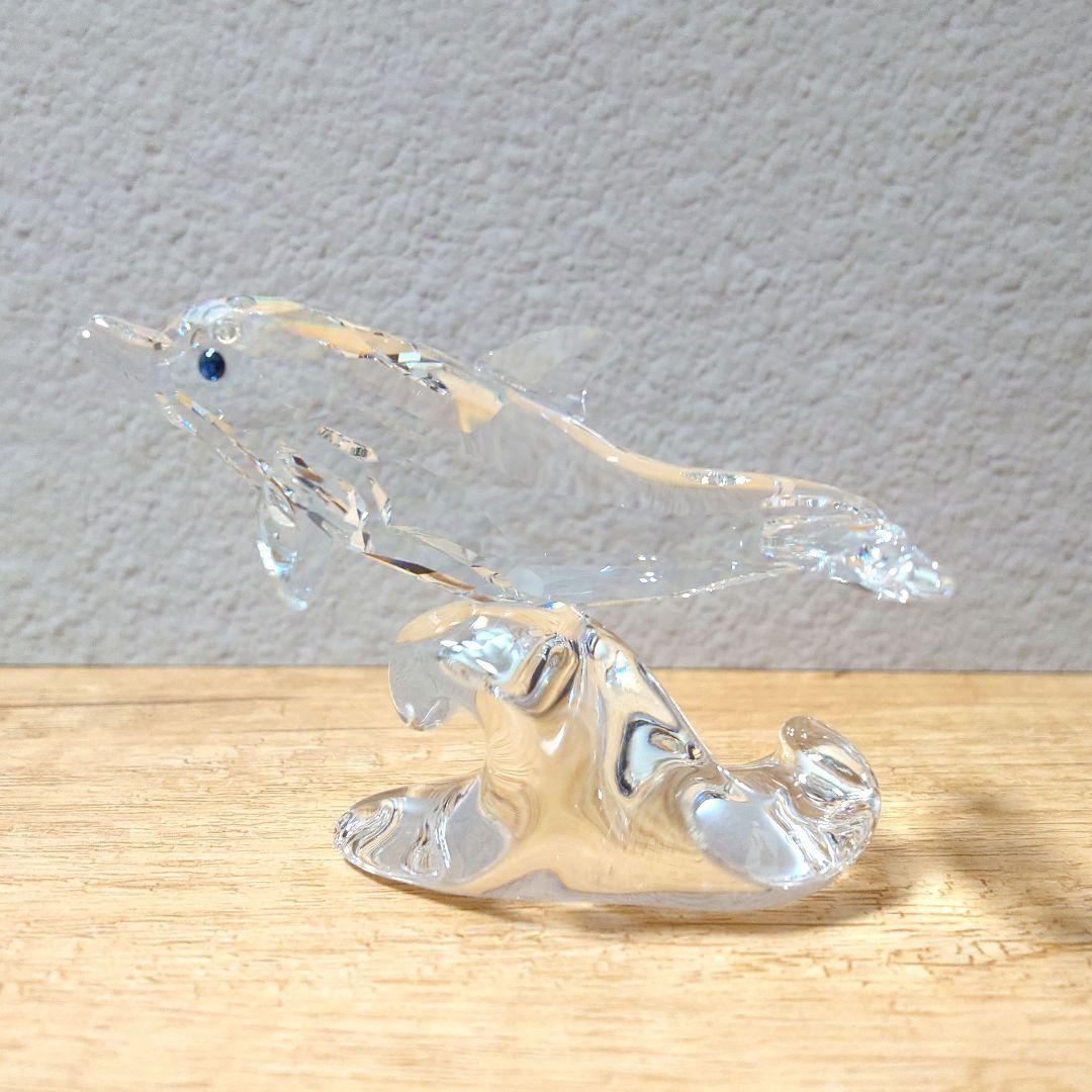 スワロフスキー　置物　イルカ　赤ちゃん　デザイナーサイン入り