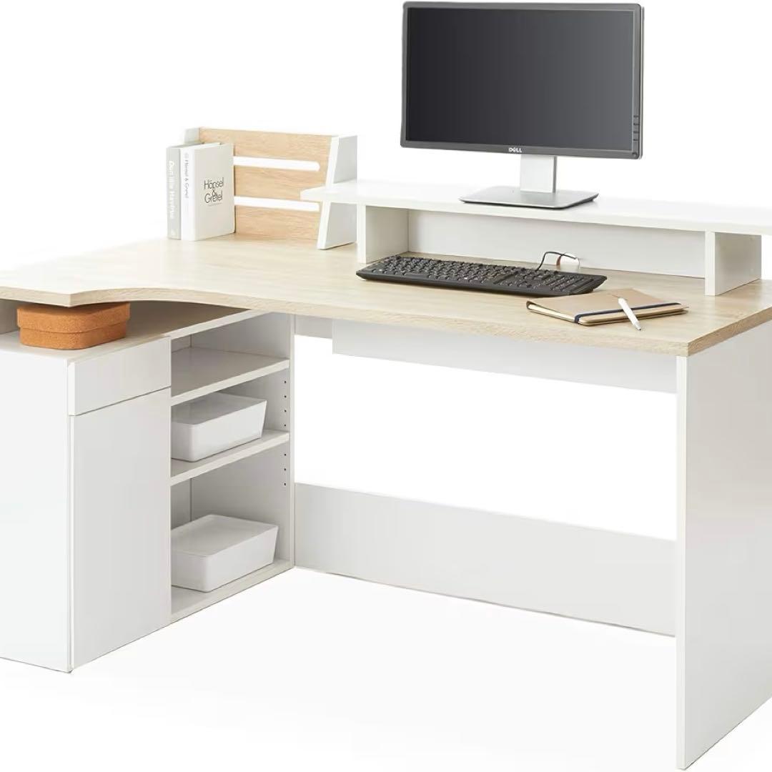 パソコンデスク L字デスク 引き出し付き オフィスデスク 収納付き LOWYA