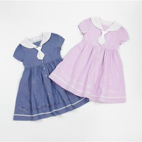 メゾピアノ 星座刺繍 セーラーワンピース 130