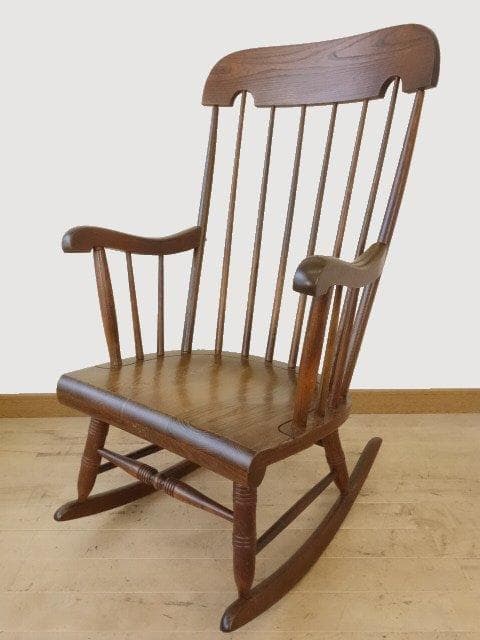 飛騨産業キツツキ　木製　ロッキングチェアーA　再塗装済　ＵＳＥＤ