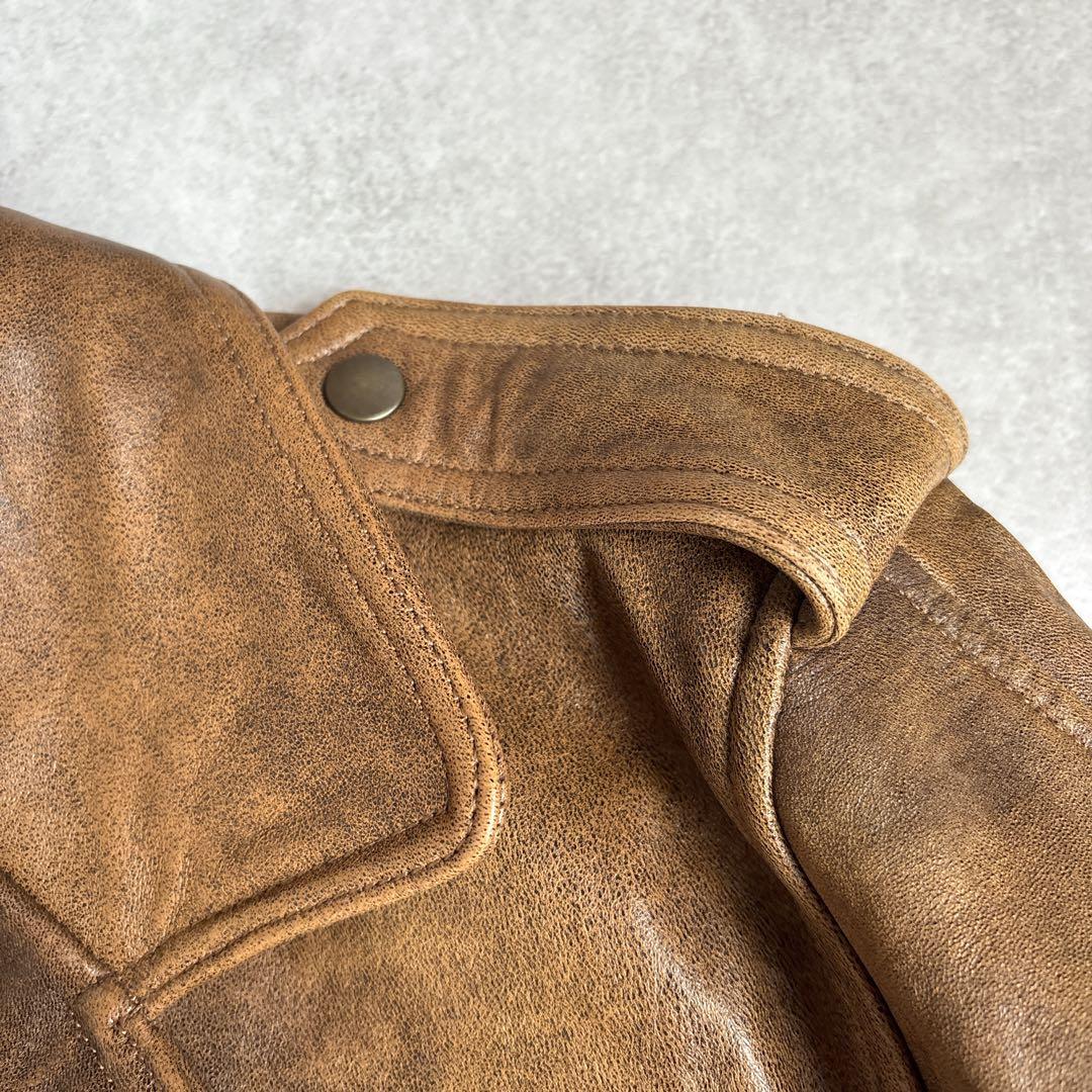 G-1シープスキンレザージャケットフライトジャケットジップアップブルゾン4way