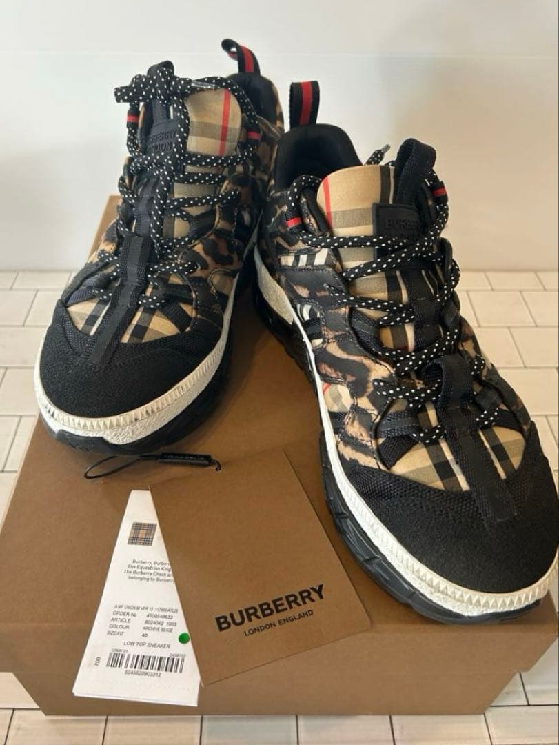 BURBERRY バーバリー　TBロゴ レオパード　スニーカー　メンズ