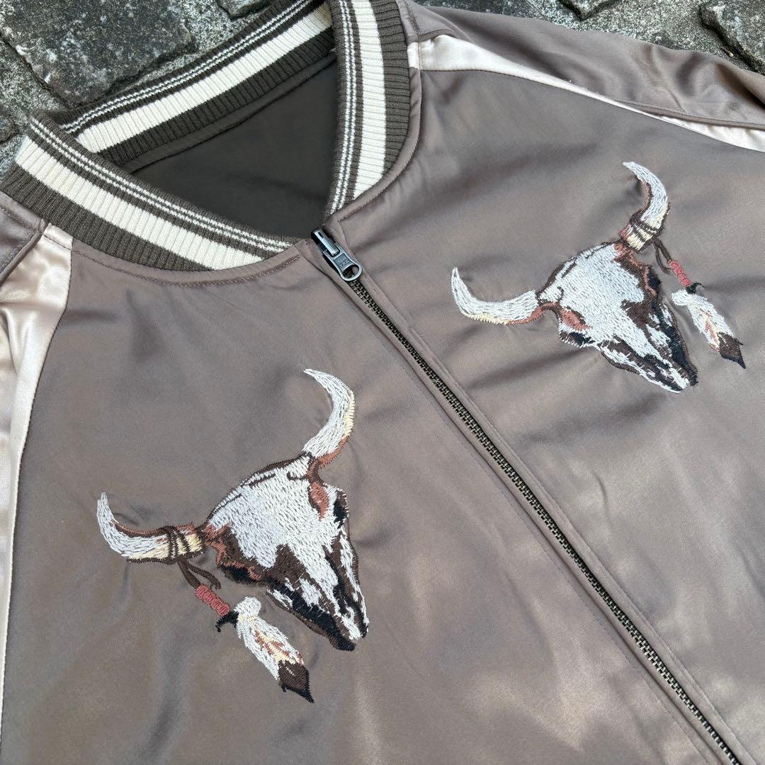 一点物 ヴィンテージゴア リバーシブル 刺繍 スカジャン