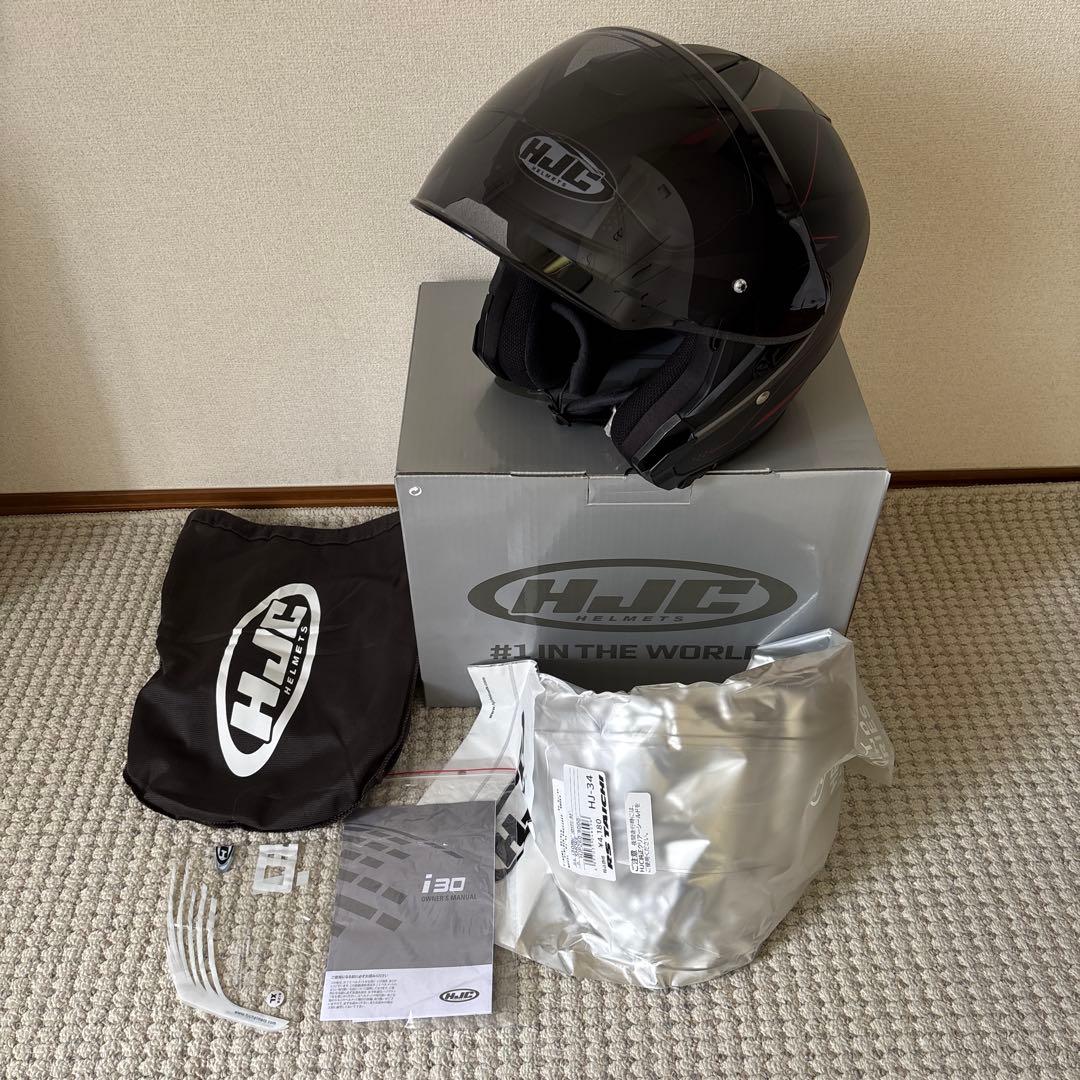 HJC ジェットヘルメット HJH215 i30 ブラック/レッド XL
