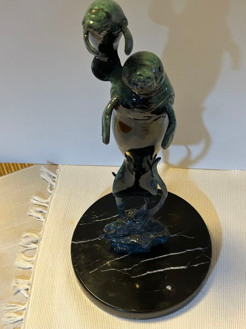 クリスチャンラッセン作　マナティのブロンズ彫刻 約35cm 3.6キログラム