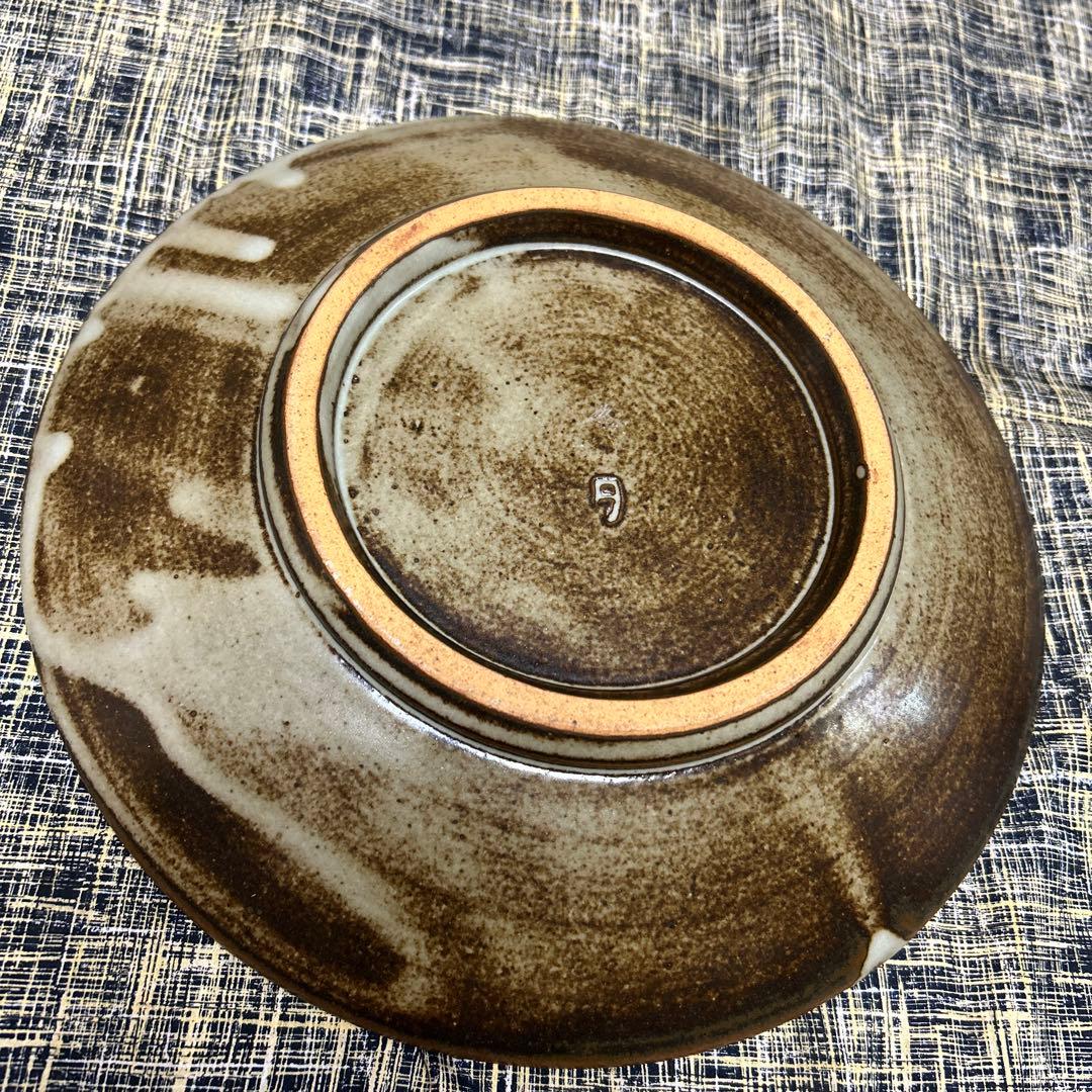 人間国宝　島岡達三　象嵌赤絵草花文皿