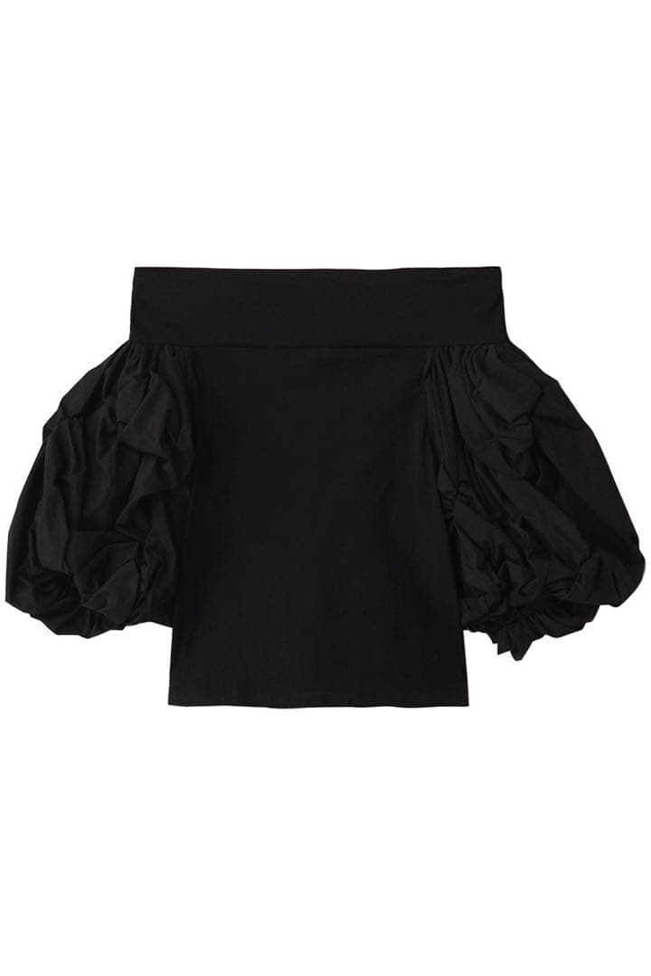 【未使用】HER. オフショルダーボリュームスリーブカットトップス black