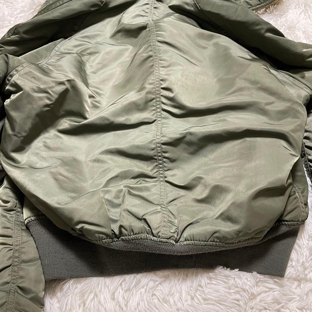 USA 90s ALPHA アルファ N-2B フライトジャケット L カーキ
