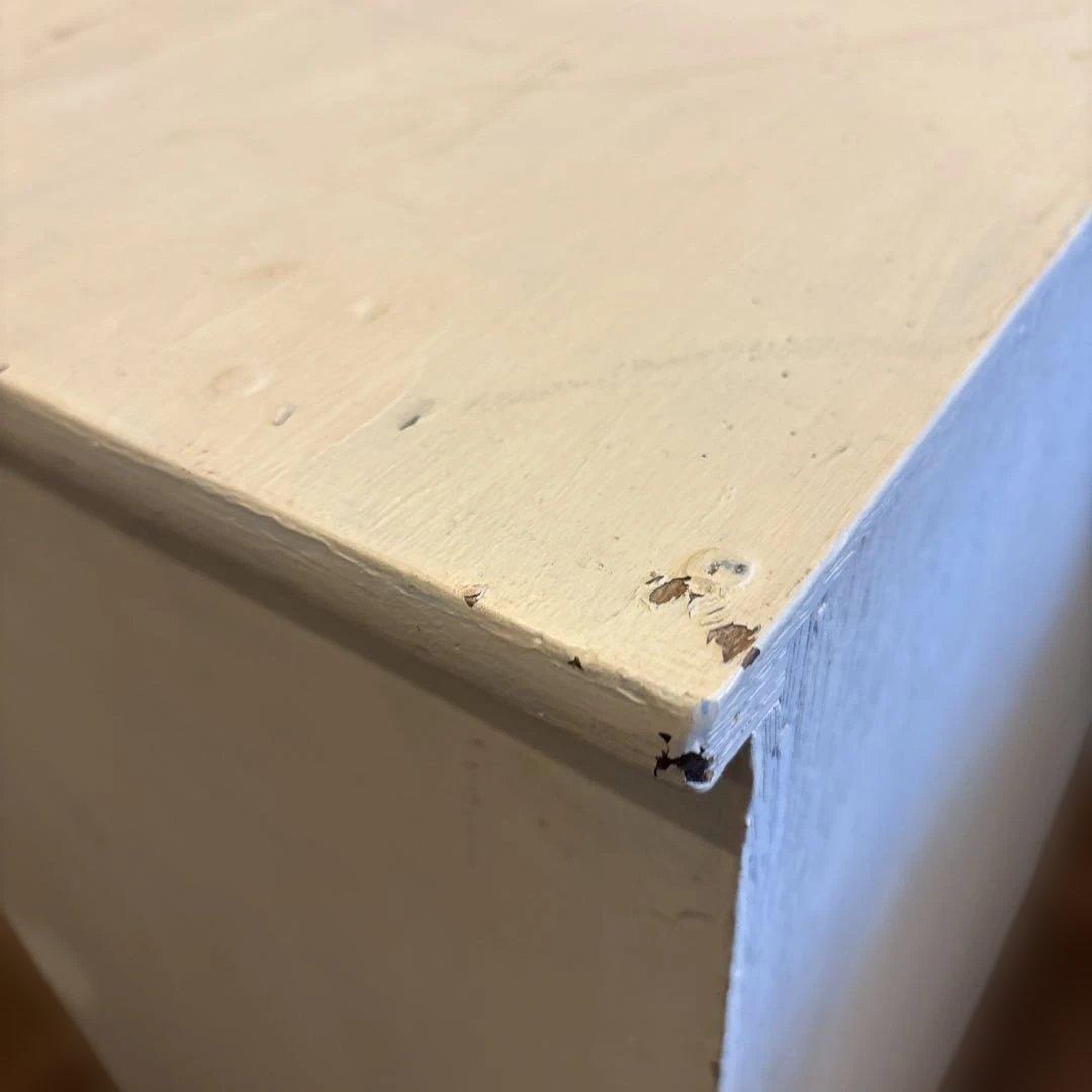 木製棚　古家具　古物　リメイク済み　店舗什器　クリーム色