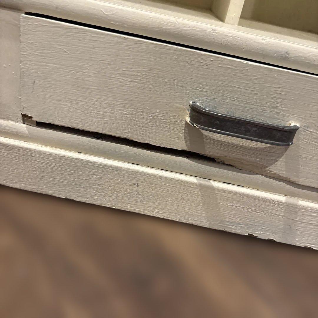 木製棚　古家具　古物　リメイク済み　店舗什器　クリーム色