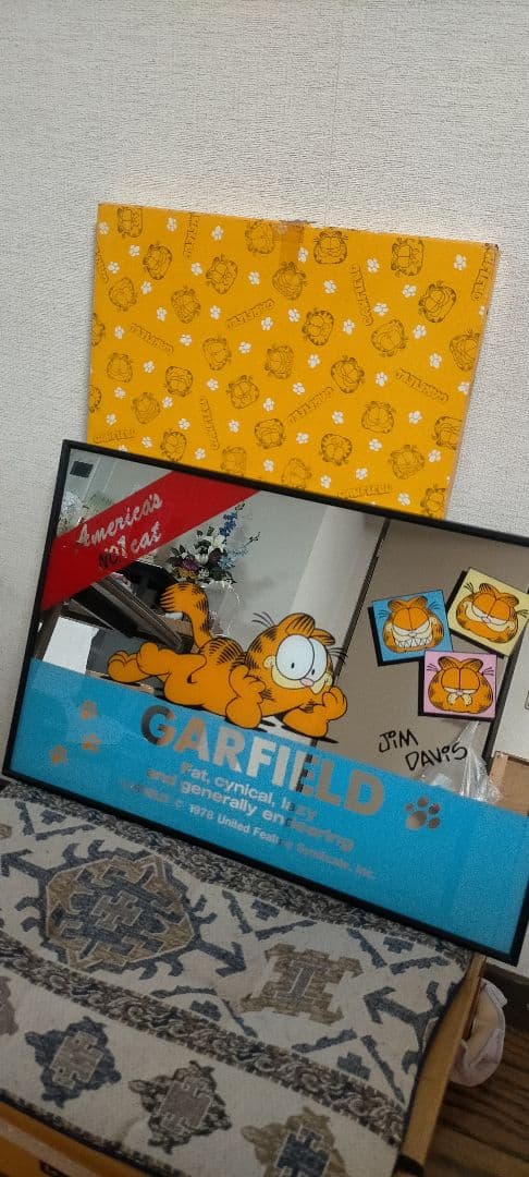 ガーフィールド　鏡　壁掛け　ミラー　GARFIELD　激レア　昭和レトロ