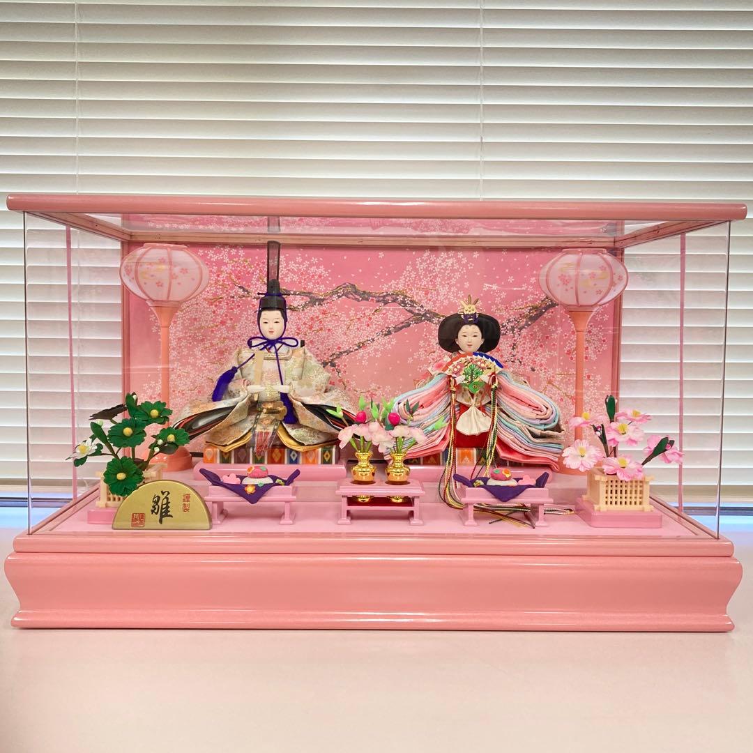 アクリルケース かわいい 雛人形 ピンク フォトフレーム付き