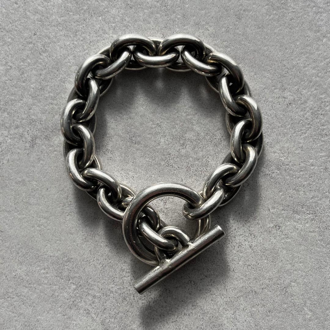 SILVER 925 アズキチェーンブレスレット 極太