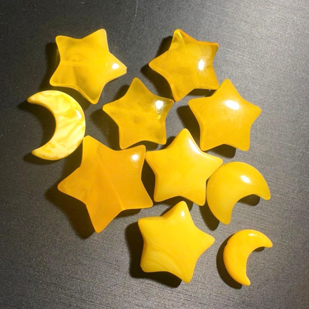 限定価格♪レア♡星と月ロイヤルハニーアンバー♡貫通穴ありセット