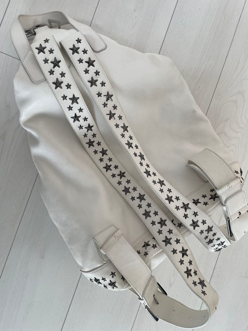 ジミーチュウ フィッツロイ バッグパック リュック スタースタッズ 白 レザー