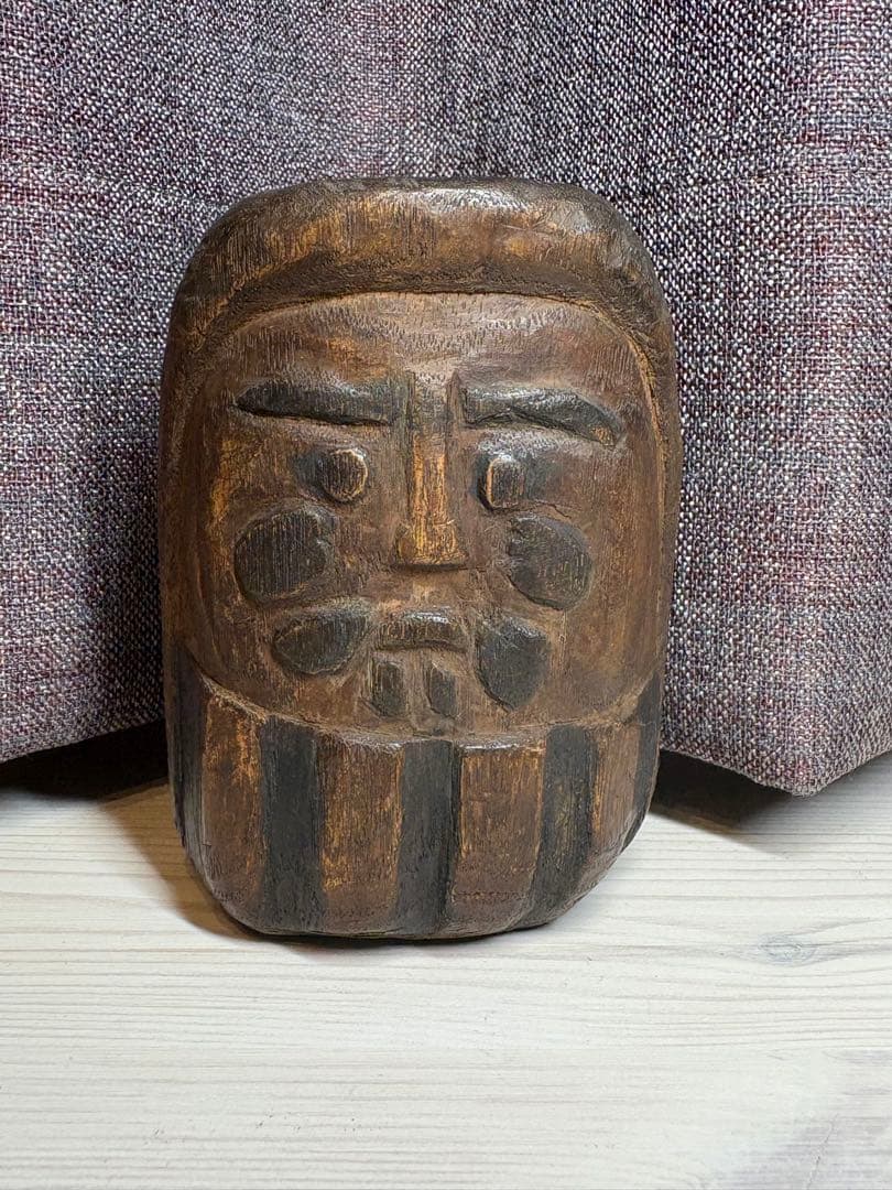 大正時代（1925年） だるま 木彫り