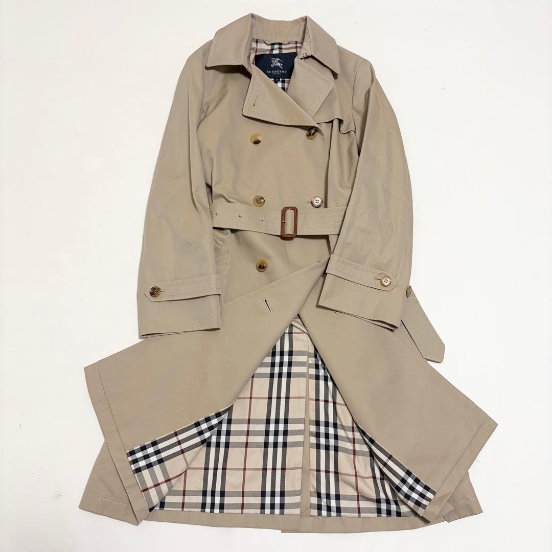 美品✨バーバリーロンドン　トレンチコート　ベージュ　ノバチェック　ベルト　L