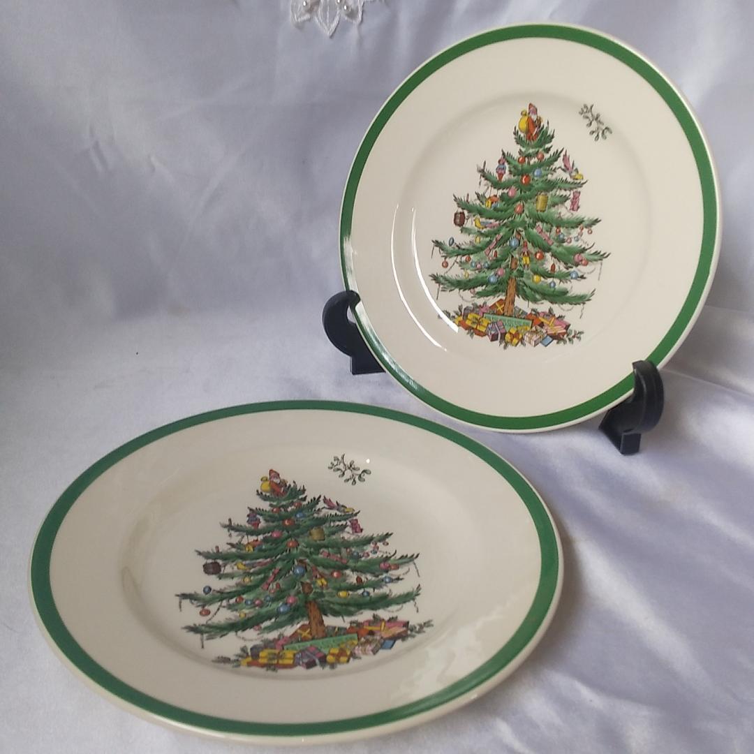 スポード　20cmプレート（2枚） クリスマスツリー