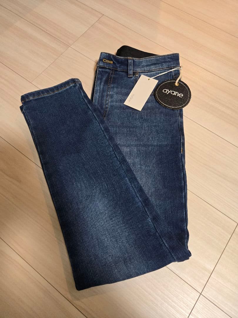 ayane裏起毛デニムスキニーパンツ ブルー38　セブンフェアリー新品未使用