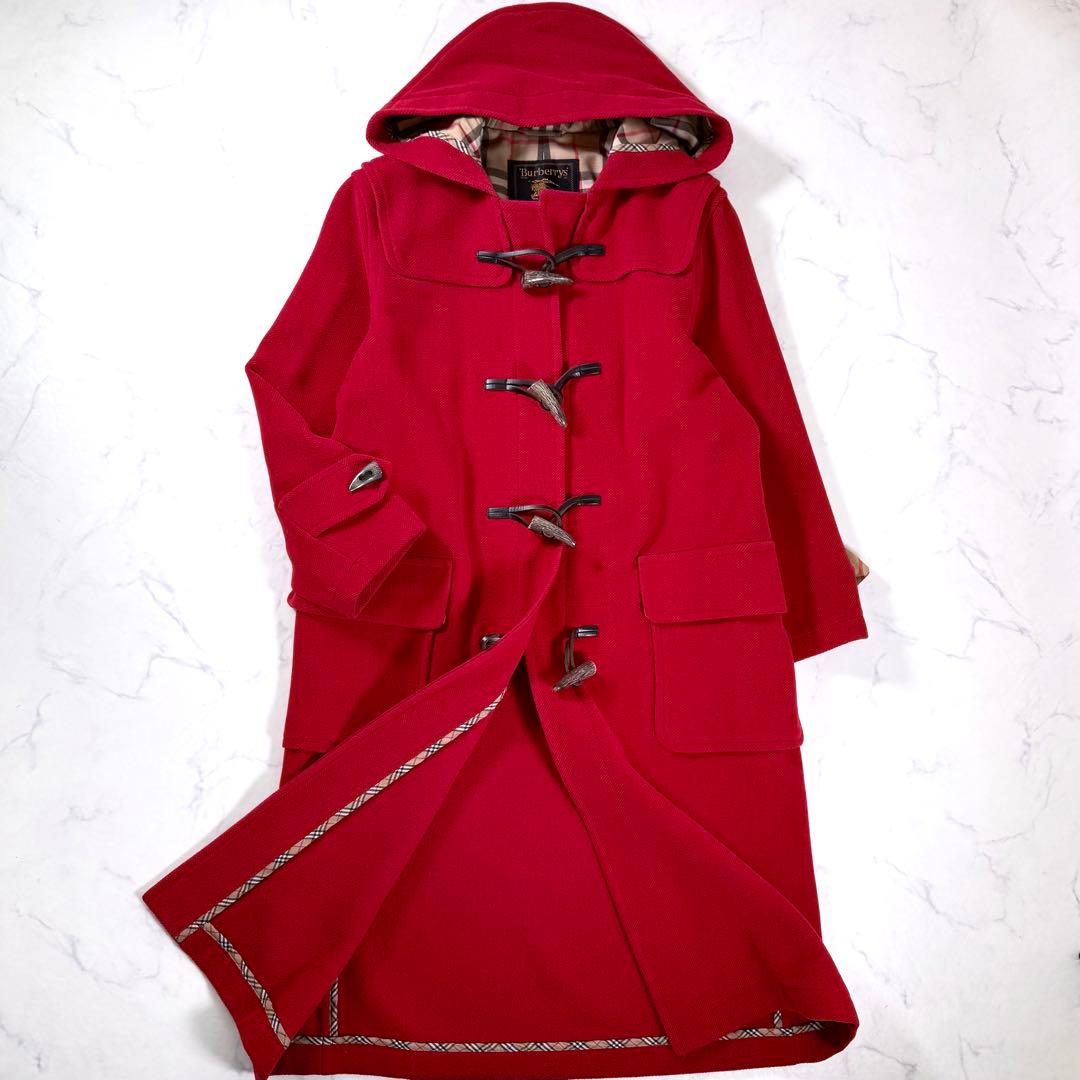 【美品】BURBERRY バーバリー　ノバチェック　ヘリンボーン　ダッフルコート