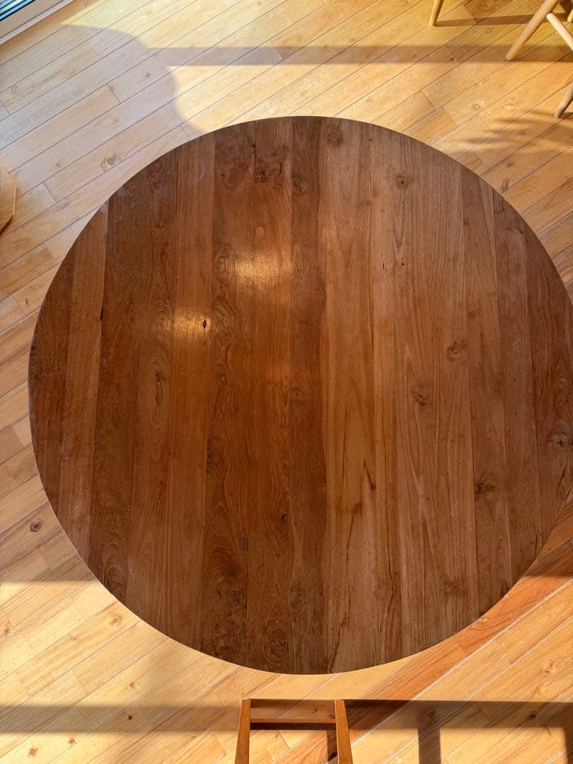 【ユさま専用】ダイニングテーブル 古材 チーク 木製 円形