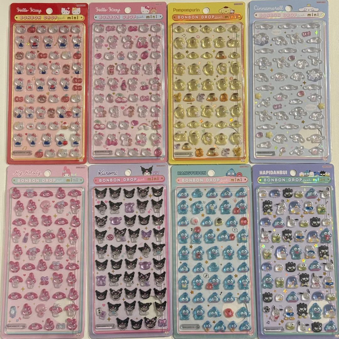 【24時間以内発送】正規品　ボンボンドロップシールmini サンリオ　8枚セット
