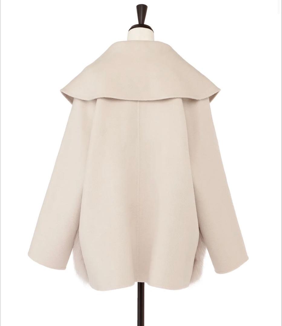 石井毛皮 u-big ウールダブルフェイスショールカラーFOXポケットコート