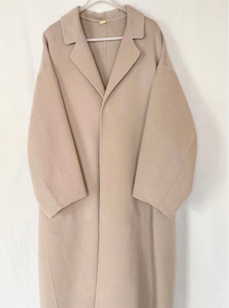 Deuxieme Classe ウールアンゴラリバーコート ベージュ