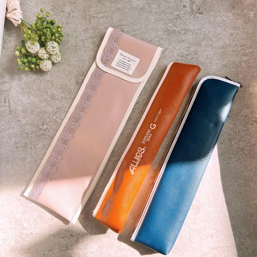 縦レース付きラミネートリコーダーケース　そろばんケース