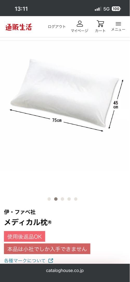 通販生活　メディカル枕