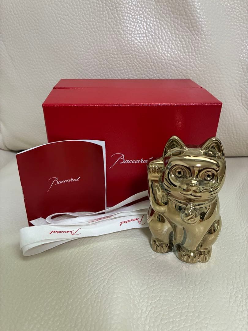 Baccarat バカラ　まねき猫　招き猫 ゴールド