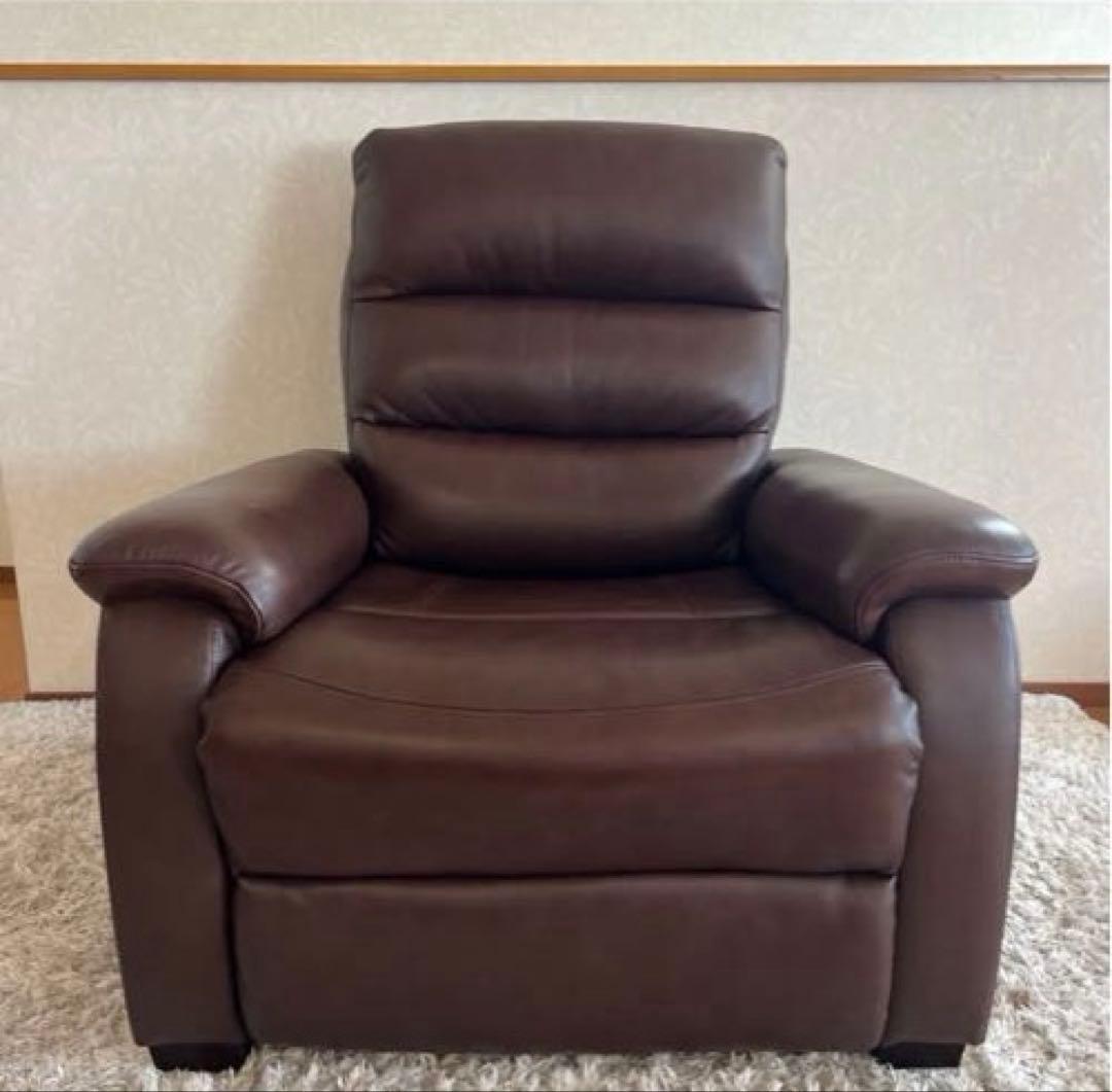 NITORI ニトリ リクライニングソファ 1人掛け レザー ブラウン